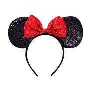 Joycola Mouse Ears Bow Headbands Glitter Mouse Ear Hairband Party Princess Decoration Cosplay Costume for Girls and Women