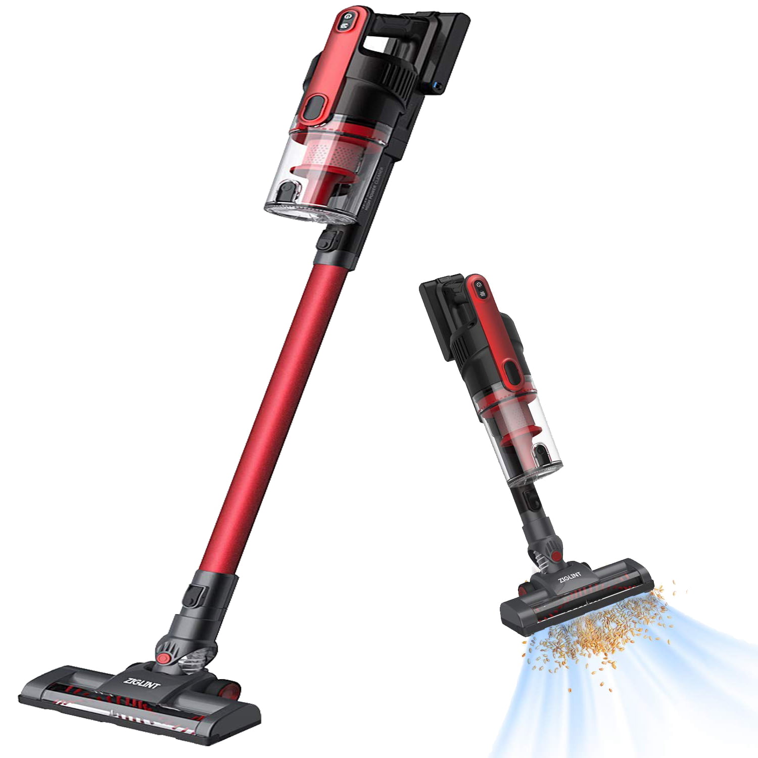 ZIGLINT 8KPA Lightweight Cordless Stick Vacuum Cleaner Long Running Time and 3 
