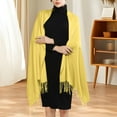 thumbnail image 2 of UGEASLI Plus Size Fall Fashion Shawl Wraps For Women Elegant Soft Wraps For Evening Dresses Wedding Winter Warm Long Large Scarf, Yellow1, 2 of 6