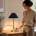 thumbnail image 7 of Cordless Pleated Table Lamp, Rechargeable Vintage Bedside Lamp, Portable Fabric Shade Night Light for Bedroom Dining Room Home Decor, 7 of 7