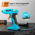 thumbnail image 3 of GoGonova Glue Gun, Fast Preheating Anti-drip Cordless Glue Gun, 2Ah USB-C Rechargeable Hot Glue Gun Kit with 25 Pcs Mini Glue Sticks,Blue, 3 of 8