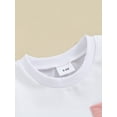 thumbnail image 6 of Biezeib Girls Contrast Color Set, Round Neck Short Sleeve Tops + Elastic Waist Folded Hem Shorts Infant Toddler 2 Piece Outfits, 6 of 9