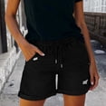 thumbnail image 2 of XIAONU Solid Denim Shorts for Women Drawstring Waist Daily Wear Shorts, 2 of 7