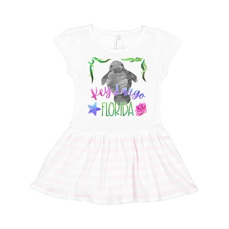

Inktastic Key Largo Florida Cute Swimming Manatee Gift Toddler Girl Dress