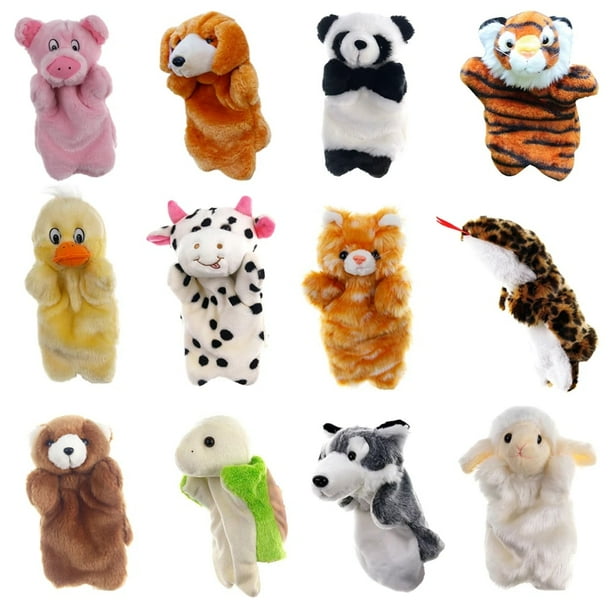 WRITWAA 5 Pcs Marionnettes à Doigt Animaux de Couleur Assortie en Peluche Douce pour Raconter des Histoires Poupées à Doigt
