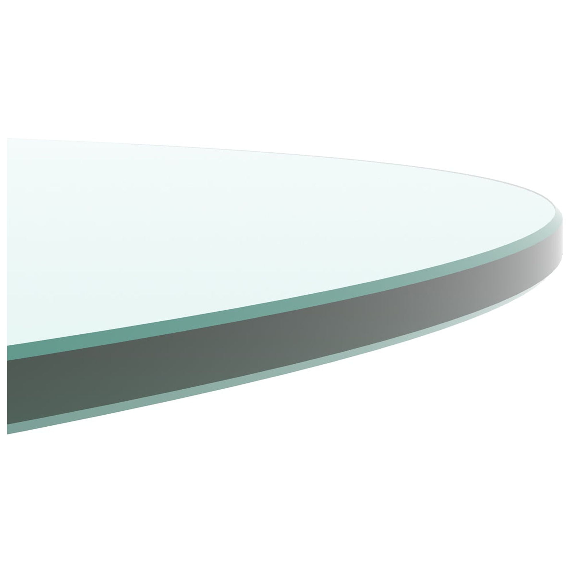 MAYEERTY 30" Round Tempered Glass Table Top, 1/4" Thick Flat Polished Edge for Dining & Office, Transparent