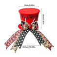 thumbnail image 2 of Christmas Tree Topper Hat, Candy Cane Xmas Tree Toppers Large Hat with Bow and Ribbon, Christmas Tree Ornaments for Christmas Holiday, 2 of 9