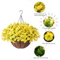 thumbnail image 5 of Artificial Fake Hanging Flowers Plants Basket for Outdoor Outside Summer Decoration, Faux Silk Realistic UV Resistant Yellow Morning Glory in Planter for Home Porch Patio Balcony Yard, 5 of 6
