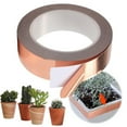 thumbnail image 2 of Fdelink Copper Snail Tape,Garden Barrier,Copper Tape Against Double Conductive Copper Foil Tape Fence Copper Foil Tape Tape Metal Shielding Tape for Gardens Raised Bed Flower Pot Plants (30 Mm, 2 of 8