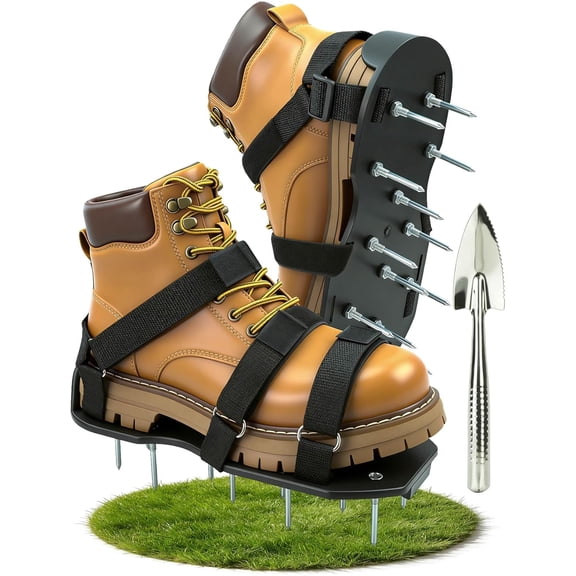 Lawn Aerator Shoes, Grass Aerator shoes with Adjustable Spike, Spiked Aerating Sandals Heavy Duty Lawn soil Aerator Tool for Yard Patio Garden Lawn