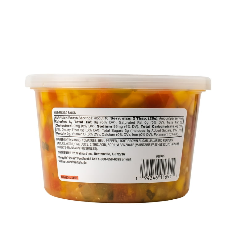 Marketside Mango Salsa, 16 oz, Ready to Eat, Recyclable Plastic