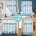 thumbnail image 5 of No Hook Shower Curtain with Snap in Liner, Summer Blue Ocean Coral on Wood Grain Waterproof Bath Curtain Double Layers with See Through Top Window, Starfish Clownfish Hotel Shower Curtains 60x72in, 5 of 9
