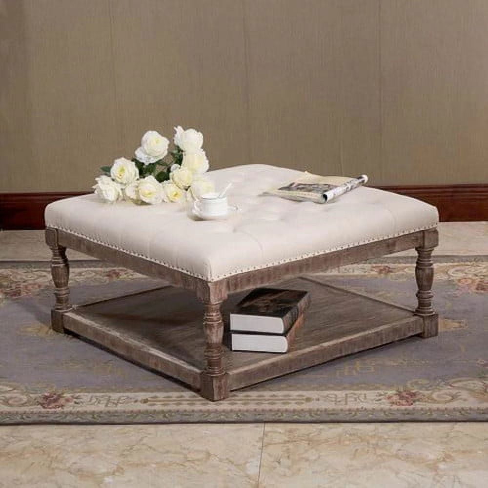 Cairona Tufted Textile 34-inch Shelved Ottoman (Optional Colors)