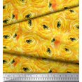 thumbnail image 3 of Soimoi Yellow polyester Crepe Fabric Watercolor Floral Decor Fabric Printed BTY 42 Inch Wide, 3 of 3