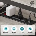 thumbnail image 2 of Bestier 71 inch L-Shaped Gaming Desk with Power Outlets LED Computer Office Table with Monitor Stand & Storage Shelf in Grey, 2 of 6