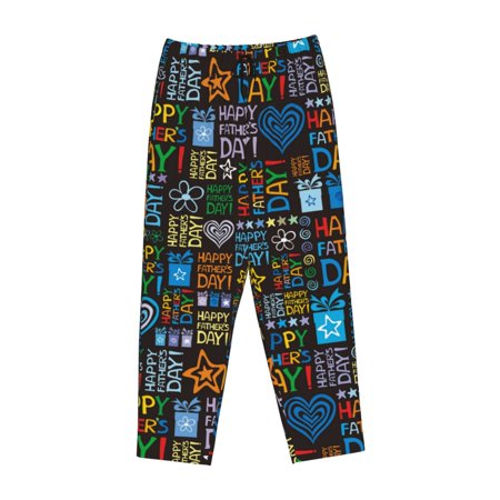 Kdxio Women s Comfy Stretch Happy Father DayPrint Drawstring Pajama Pants-X-Large