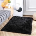 thumbnail image 6 of Arogan Fluffy Faux fur Area Carpet for Home Decor, 2.3' x 5' , Black, 6 of 7