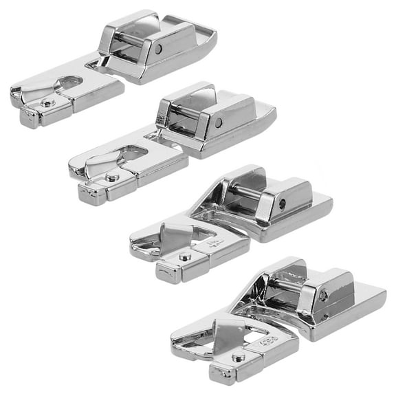 PAMINGONO 4-Pack Zinc Alloy Sewing Machine Zipper Foot for Home Sewing, Quilting, and Hemming Projects