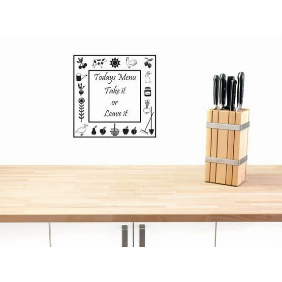 Family Today Menu Take it or Leave it Cute Home Wall Decal Decoration Today Menu Take it or Leave it Cute Lettering Lasts Years and Easily Removable - Size: 30 In(W) x 30 In(H)