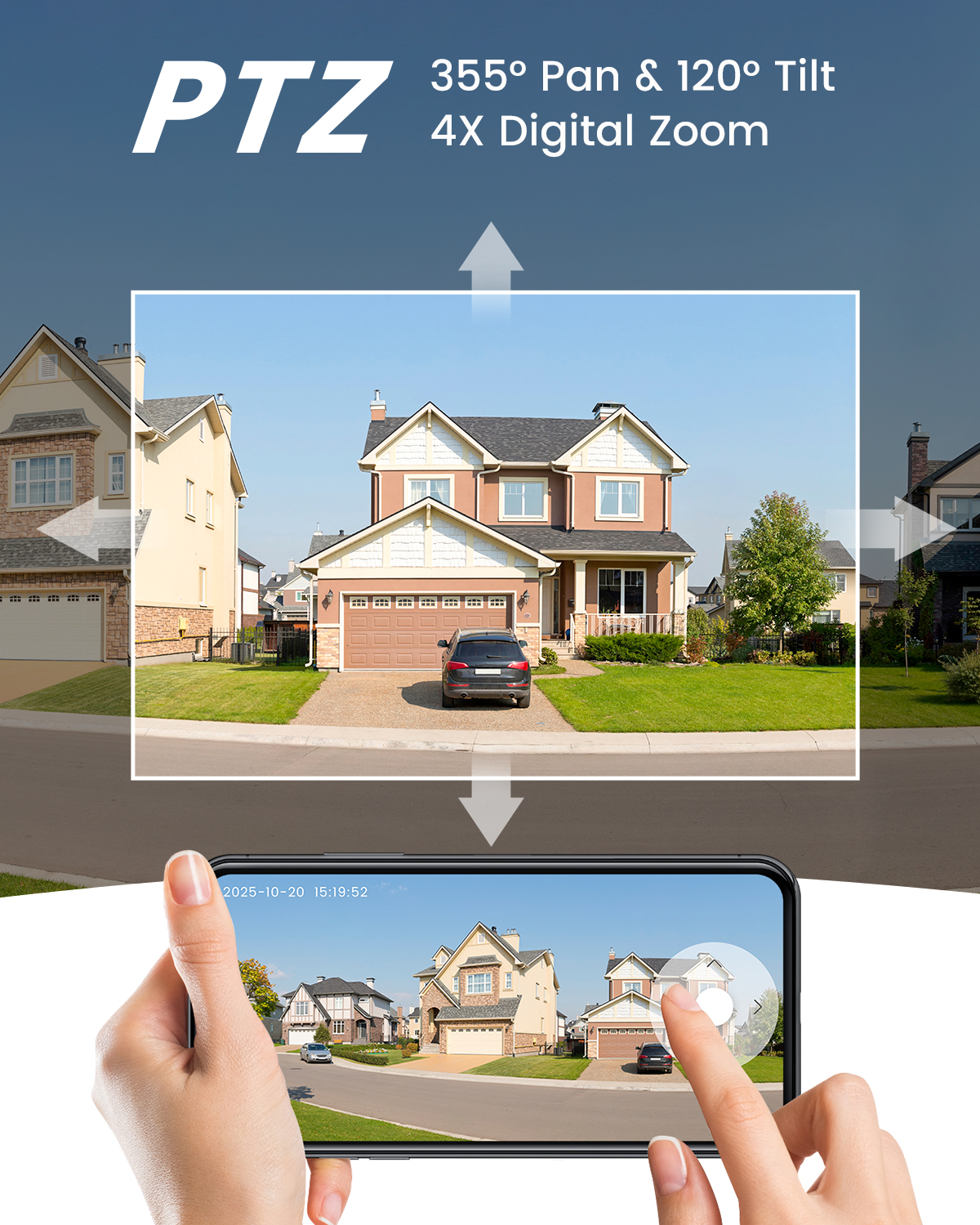 ieGeek Solar Security Camera, 2K WiFi Outdoor 360° PTZ photo 2