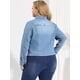 thumbnail image 5 of ChaqueDe MezclilDeshilachaCon Frente Lavado Clásico PaMujer De TalGrande Cielo azul 1X, 5 of 6