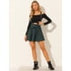 thumbnail image 3 of INSPIRE CHIC Falda De Tela Escocesa Gótica Para Mujer Faldas De Tirantes Desmontables De Cintura Alta Verde XS, 3 of 6