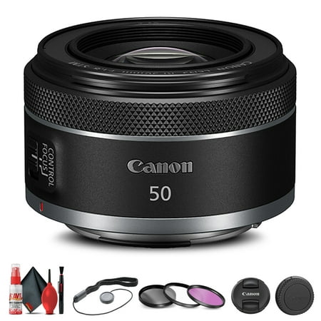Canon RF 50mm f/1.8 STM Lens (4515C002) + Filter Kit + Cap Keeper + More