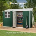 thumbnail image 5 of 10X8 FT Storage Shed,Outdoor Storage Shed with Windows & Double Doors,Outdoor Tool Shed with 450 Cu Ft Space,Metal Sheds Outdoor Storage for Garden, Backyard, Patio and Backyard, 5 of 8