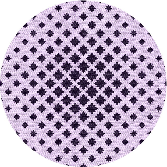 Ahgly Tapis Rond Lavable en Machine Intérieur Transitionnel Violet Violet Violet, 3 Pieds Rond