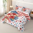 thumbnail image 3 of Manfei Watercolor Flowers Stars Twin Quilt Set,Us Flag 4Th Of July Twin Coverlet Set,Red White Blue,2-Piece, 3 of 7