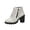 Light Gray, variant on Willtoo Women's Ankle Boots Lace Up Round Toe Comfortable Shoes with Side Zipper Winter Non Slip Casual Western Short Boots Chunky Block Heel Platform Fashion Footwear