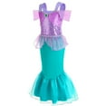 thumbnail image 2 of Robe de Sirène pour Filles Princesse Ariel Costume Cosplay Carnaval Anniversaire Fête Robe de Sirène, 2 of 6