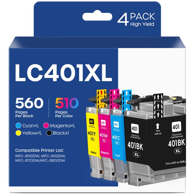 Cartuchos de tinta belietop LC401XL compatibles con Brother LC401XL
