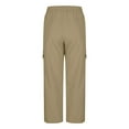 thumbnail image 7 of Chiccall Cargo Pants for Women High Elastic Waist Straight Leg Casual Pants Loose Open Bottom Breathable Outdoor Trousers with Pockets, 7 of 7