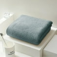 thumbnail image 4 of 1 Pc Bath Towel Striped Weave Cotton Super Soft Highly Absorbent Summer Bath Towels Soft Plush Jacquard Luxury Bath Towels, Quick Dry Towel for Bathroom, 13.7x29.5 Inch, Dark Gray, 4 of 9
