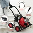 thumbnail image 5 of Roromall Auto Feed 100 FT x 3/8 inch Drain Cleaner Machine with 250W/370W Motor, Portable Sewer Snake Auger with 8 Cutters & Air-Activated Foot Switch, Fits 1" to 4" Pipes, Black & Red, 5 of 7
