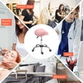 thumbnail image 4 of Pink Adjustable Salon Stool with 360° Rotation – Faux Leather Rolling Chair for Beauty, Tattoo, Massage & Home Use – 19.3"-24"H, 4 of 7