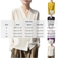 thumbnail image 3 of Neewe Business Casual Tops for Women Long Sleeve Blouses Plain Work Tunic Chiffon V Neck BUtton Down Loose Dressy Shirts, 3 of 5