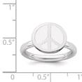 thumbnail image 5 of Sterling Silver Polished White Enameled Peace Sign Ring, 5 of 5