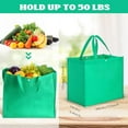 thumbnail image 3 of 60 Pcs Reusable Grocery Bags Bulk Large Foldable Shopping Tote Bags Non Woven with Handle and Plastic Button, 3 of 7