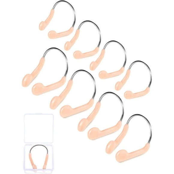 Hweilai Nose Clip Swimming Competition Nose Protector Nose Clips Swimming Nose Plugs for Adult and Children Use, Beige