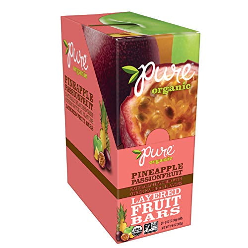 Pure Organic Layered Fruit Bars, Gluten Free and Vegan, Kids Fruit