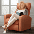 thumbnail image 4 of Yaheetech Adjustable PU Leather Recliner Chair with Pocket Spring, Tan, 4 of 12