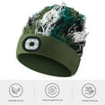 thumbnail image 3 of Morttic Unisex Beanie Hat with LED Light,Camouflage Print Plush Knitting Hats Rechargeable Headlamp Warm Hap for Outdoor Running Warning, Green, 3 of 8