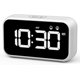 thumbnail image 1 of LED Digital Alarm Clock with Snooze Function, 2 Alarms, 12/24H USB Rechargeable Mirror Surface for Bedroom Office, White, 1 of 1