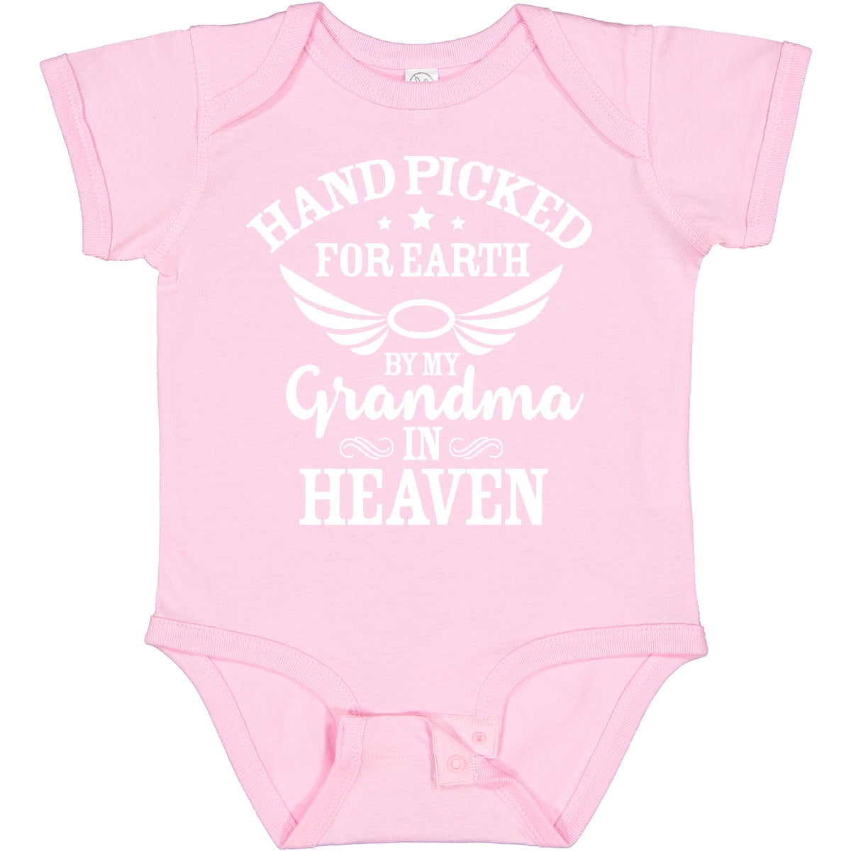 Inktastic Handpicked for Earth by My Grandma in Heaven Angel Wings Boys or Girls Baby Bodysuit