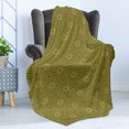 thumbnail image 4 of Antique Oriental Soft Flannel Fleece Throw Blanket, Floral Mandala Motif in Nature Tones Illustration Art, Cozy Plush for Indoor and Outdoor Use, 60" x 80", Fawn Khaki, by Ambesonne, 4 of 5