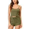 thumbnail image 2 of Unique Bargains Women's Pajama Spaghetti Strap Cami Shorts Lounge Sleepwear Sets, 2 of 5