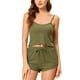 thumbnail image 2 of Pijama sin mangas para mujer, camisetas sin mangas y pantalones cortos Strtechy, 2 uds., conjunto de salón, X-pequeño, verde, 2 of 5