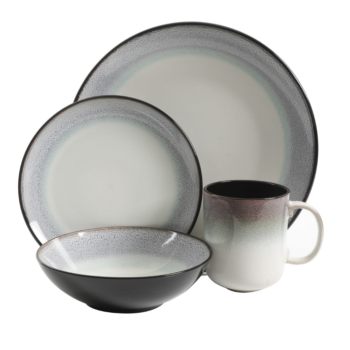 Gibson Elite Rings of Saturn 16-Piece Dinnerware Set - Teal
